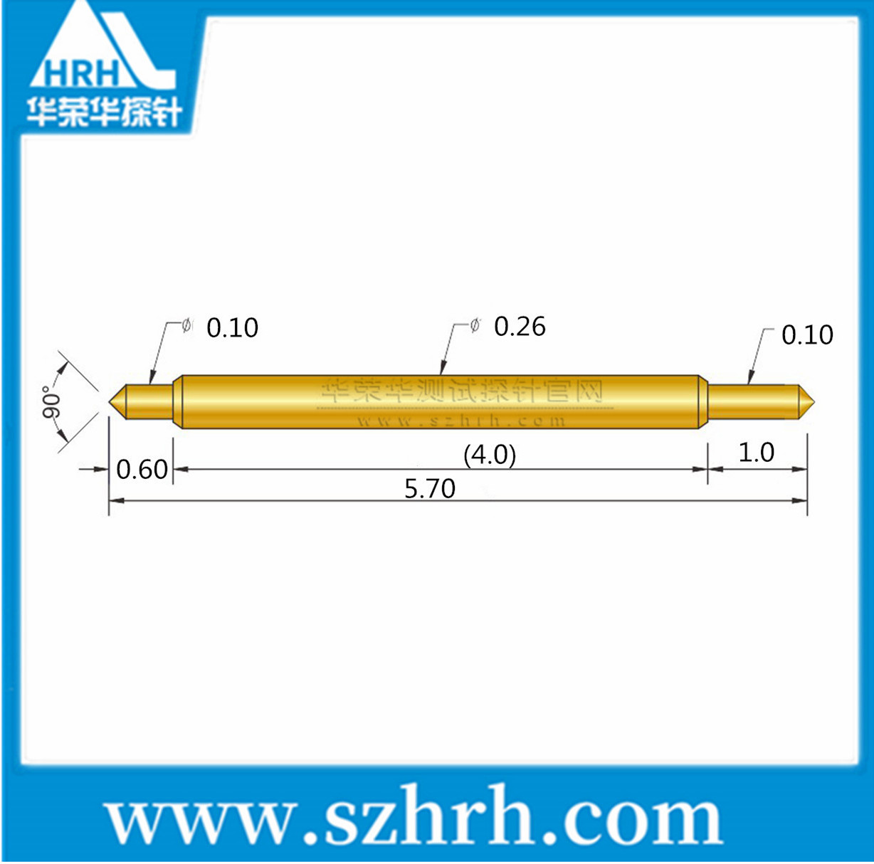 026-BB-5.7L、雙頭探針尺寸、BGA雙頭探針、