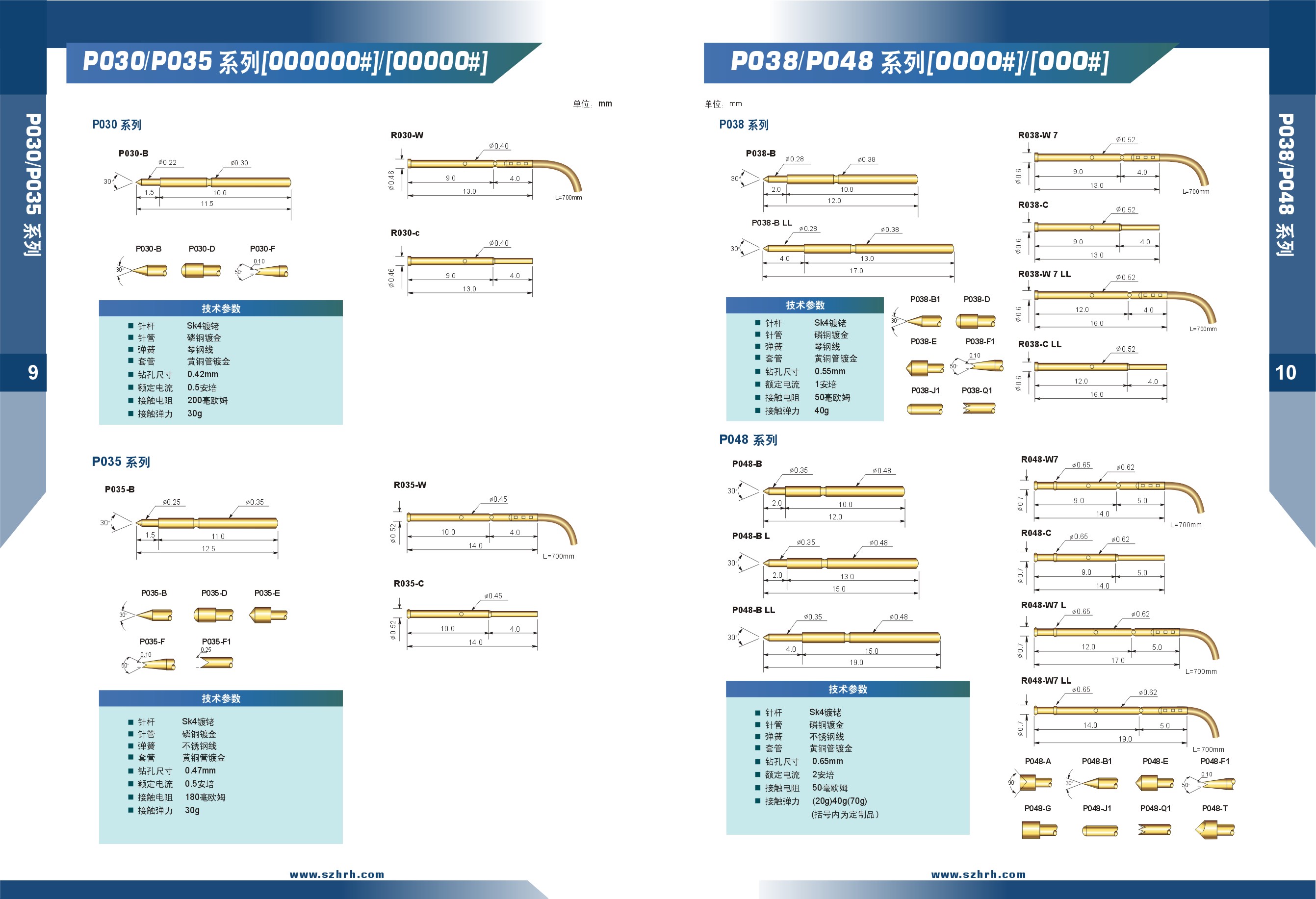 華榮華測試探針選型手冊，深圳華榮華測試探針廠家